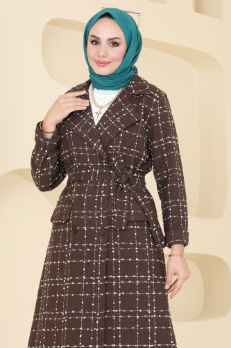 moda selvim Coat 6889S324 Brown - Thumbnail