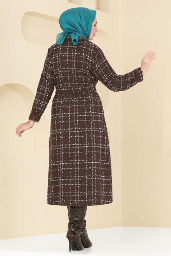 moda selvim Coat 6889S324 Brown - Thumbnail