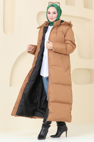 moda selvim Coat 7002ZNE1011 Tan - Thumbnail