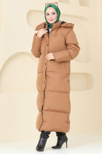 moda selvim Coat 7002ZNE1011 Tan - Thumbnail