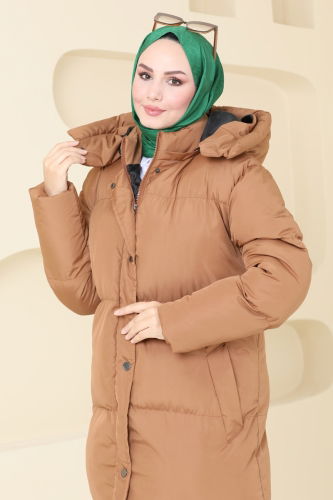 moda selvim Coat 7002ZNE1011 Tan - Thumbnail