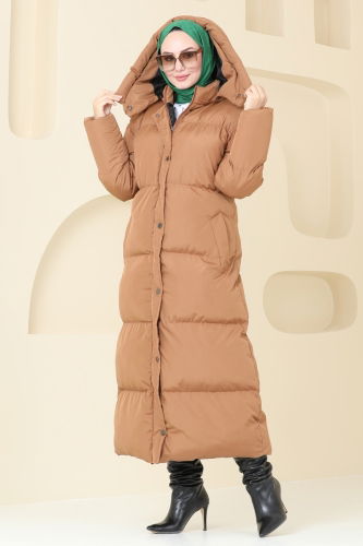 moda selvim Coat 7002ZNE1011 Tan - Thumbnail