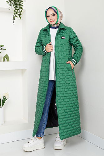 moda selvim Coat 7004ZNR1012-M Emerald - Thumbnail