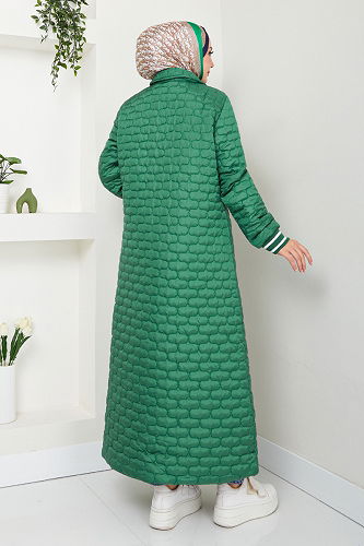 moda selvim Coat 7004ZNR1012-M Emerald - Thumbnail
