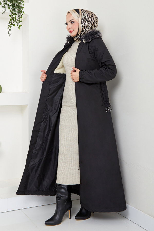 Modaselvim معطف معطف أسود 7007ZNR1012-M