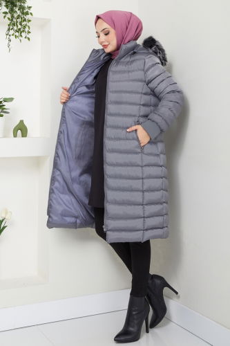 moda selvim Coat 7010ZNE1011 Anthracite - Thumbnail