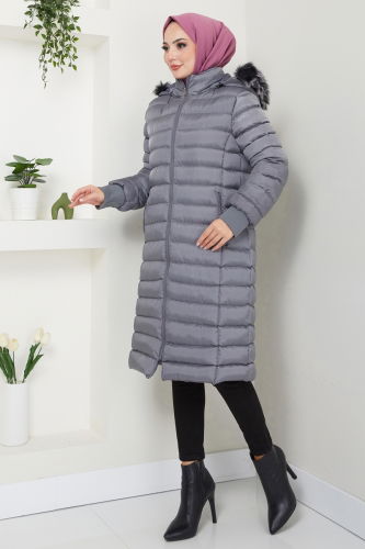 moda selvim Coat 7010ZNE1011 Anthracite - Thumbnail