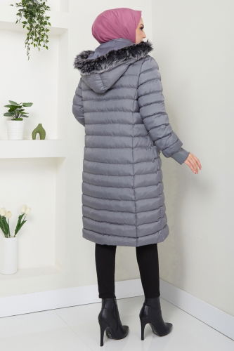 moda selvim Coat 7010ZNE1011 Anthracite - Thumbnail