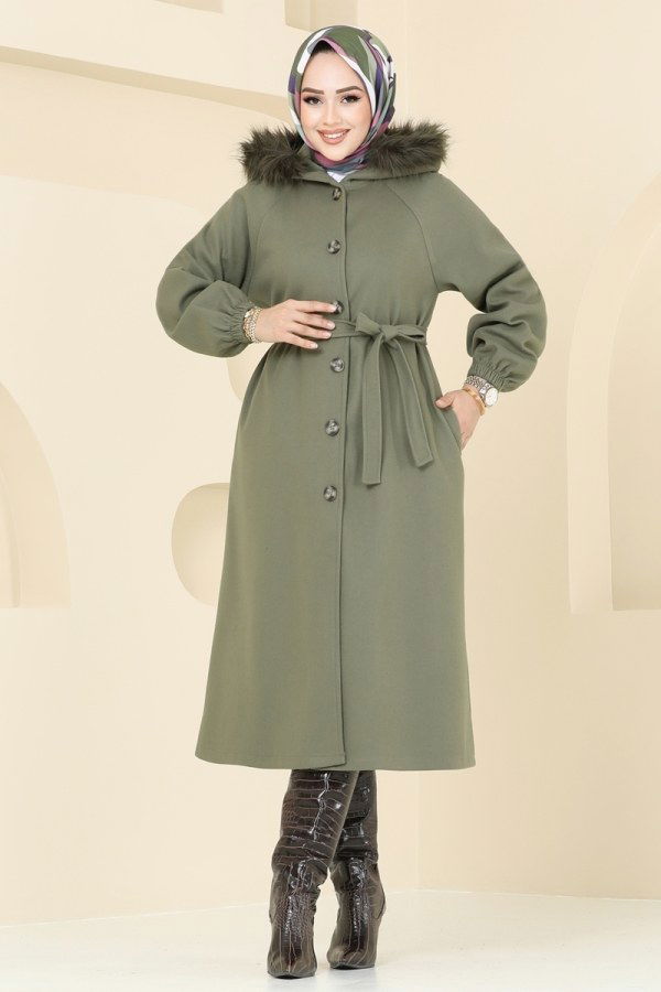 Coat 7016TRT545 Almond Green - 3