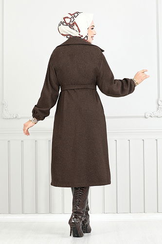 moda selvim Coat 7017TRT1045-M Brown - Thumbnail