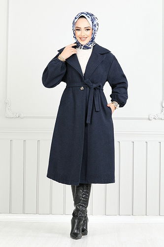 moda selvim Coat 7017TRT1045-M Navy Blue - Thumbnail