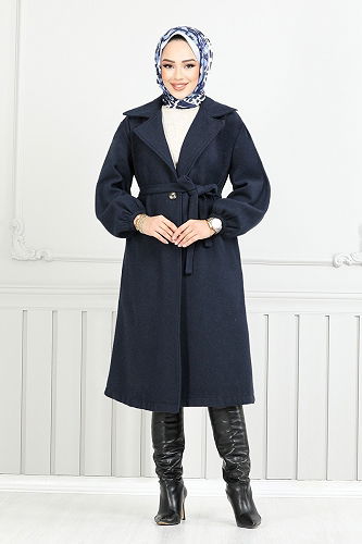 moda selvim Coat 7017TRT1045-M Navy Blue - Thumbnail
