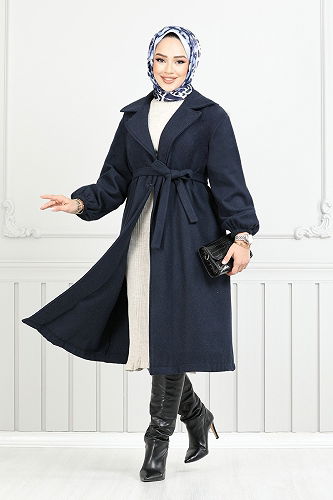 moda selvim Coat 7017TRT1045-M Navy Blue - Thumbnail