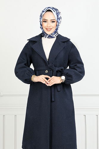 moda selvim Coat 7017TRT1045-M Navy Blue - Thumbnail