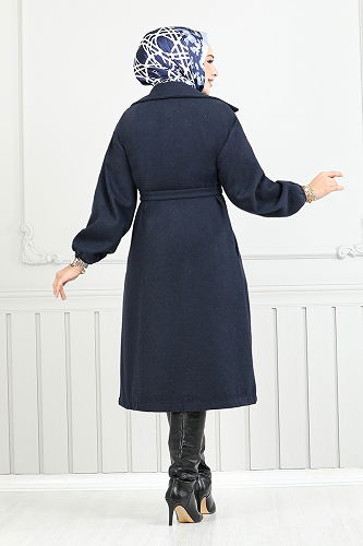 moda selvim Coat 7017TRT1045-M Navy Blue - Thumbnail