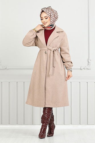 moda selvim معطف بيج 7017TRT1045-M - Thumbnail