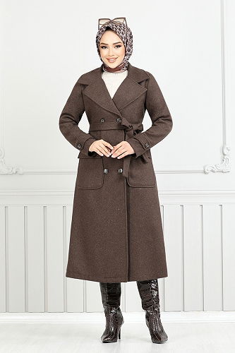 moda selvim Coat 7021TRT1045-M Brown - Thumbnail