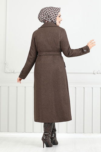 moda selvim Coat 7021TRT1045-M Brown - Thumbnail