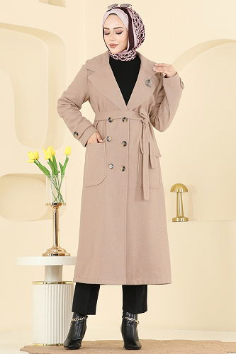 moda selvim Coat 7021TRT545 Beige - Thumbnail