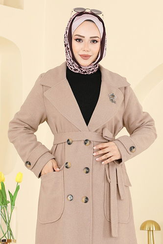 moda selvim Coat 7021TRT545 Beige - Thumbnail