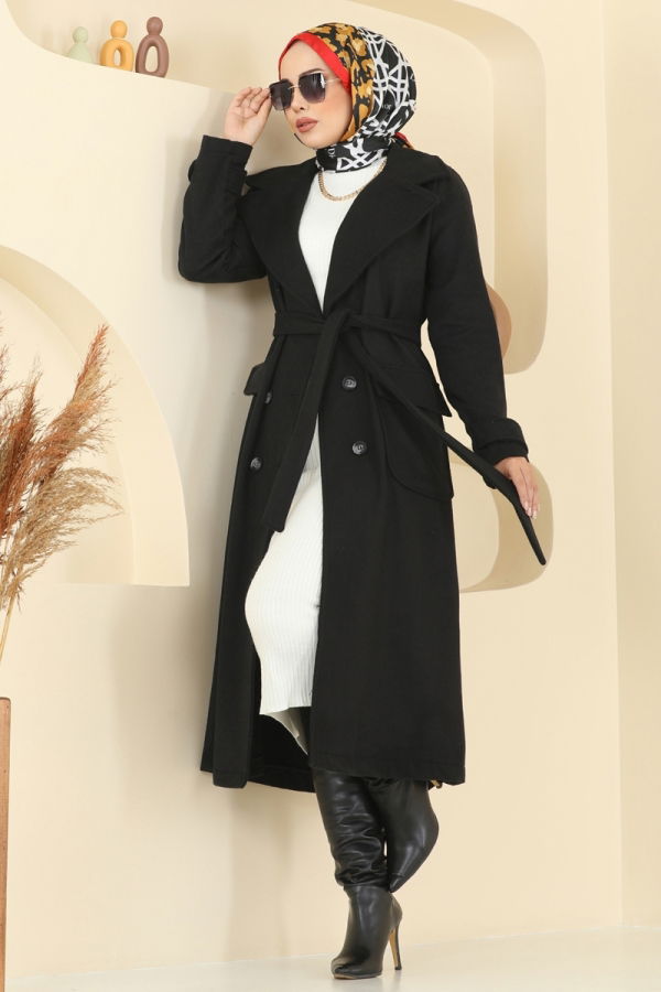 Modaselvim Topper Coat 7021TRT545 Black