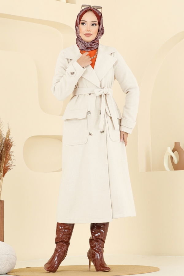 Modaselvim Topper Coat 7021TRT545 Ecru