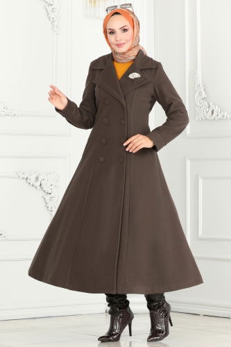 moda selvim Coat 7023TRT545 Brown - Thumbnail