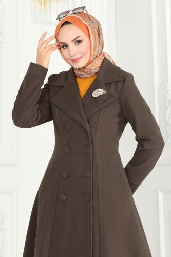 moda selvim Coat 7023TRT545 Brown - Thumbnail