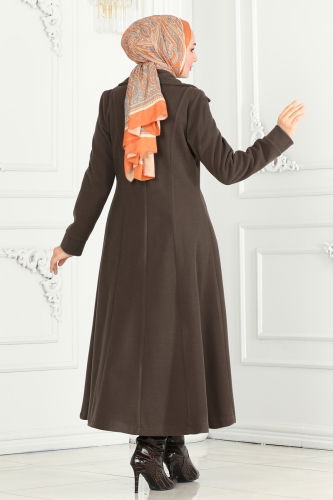 moda selvim Coat 7023TRT545 Brown - Thumbnail