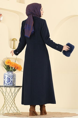 moda selvim Coat 8130AB368 Navy Blue - Thumbnail