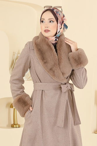 moda selvim Coat 8159AB368 Dark Vision - Thumbnail