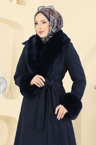 moda selvim معطف كحلي 8159AB368 - Thumbnail