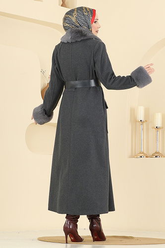 moda selvim Coat 8161AB368 Anthracite - Thumbnail