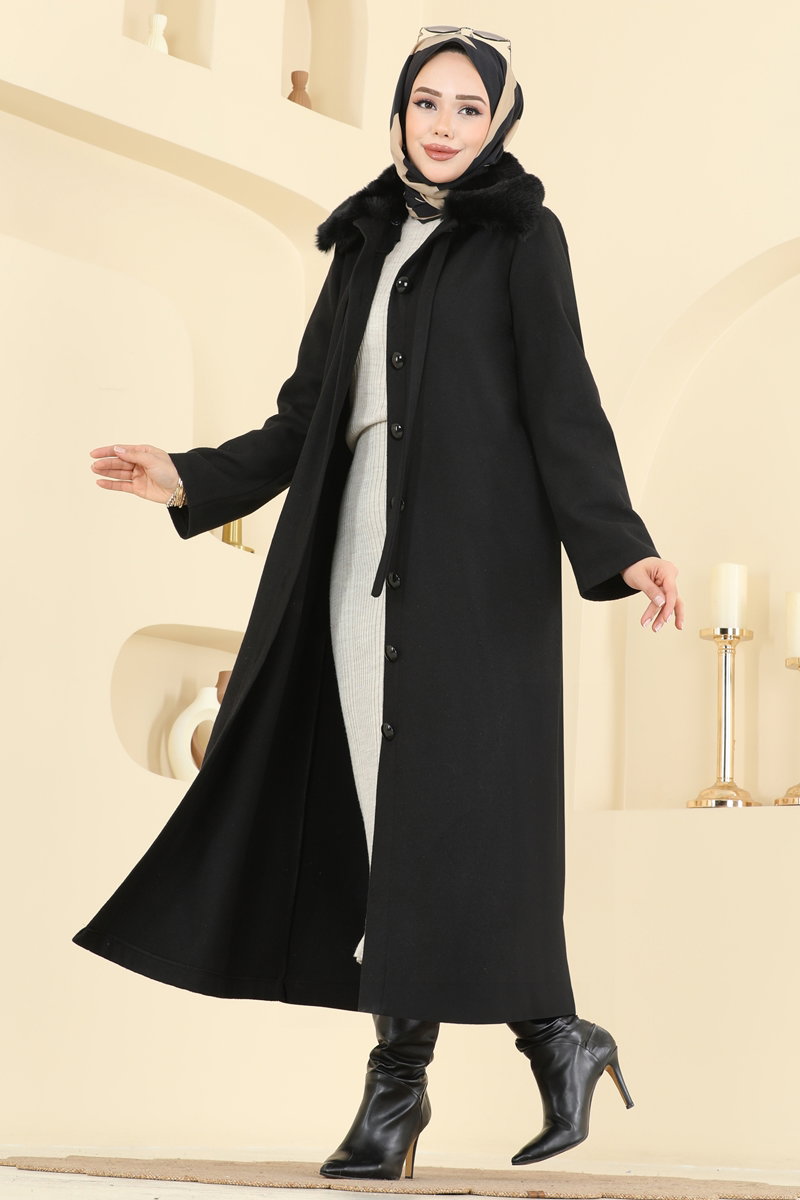 Coat 8184AB368 Black - Moda Selvim