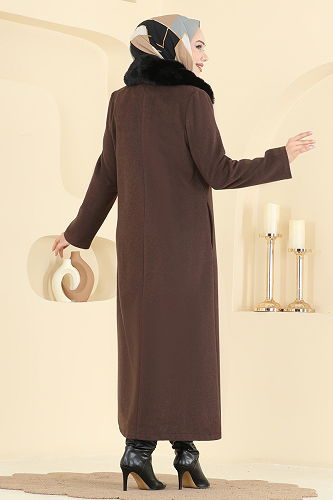 moda selvim معطف بني 8184AB368 - Thumbnail