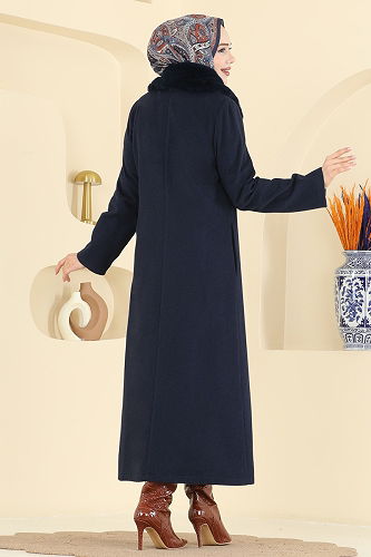 moda selvim Coat 8184AB368 Navy Blue - Thumbnail