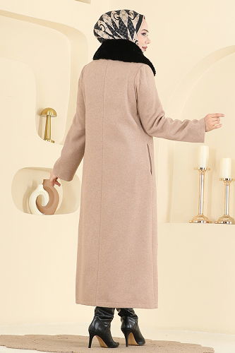 moda selvim معطف بيج 8184AB368 - Thumbnail