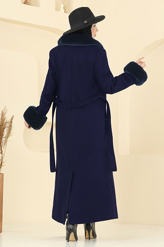 moda selvim معطف كحلي 8194FMZ1159 - Thumbnail