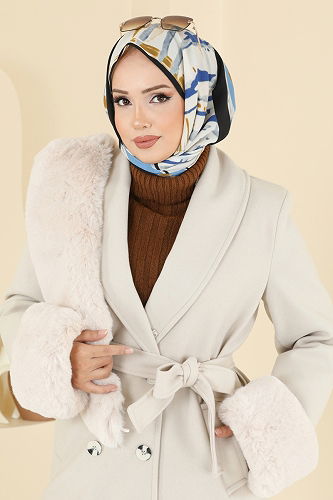 moda selvim معطف بيج 8194FMZ1159 - Thumbnail