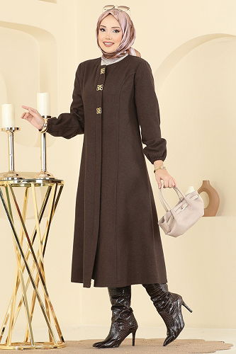 moda selvim Coat 8195AB368 Brown - Thumbnail