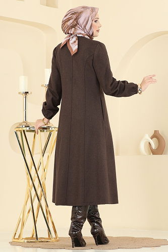 moda selvim معطف بني 8195AB368 - Thumbnail
