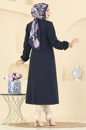 moda selvim معطف كحلي 8195AB368 - Thumbnail