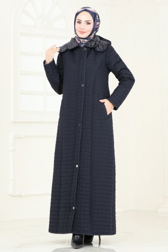 moda selvim Coat 830OZT1013 Navy Blue - Thumbnail