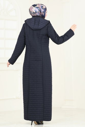 moda selvim Coat 830OZT1013 Navy Blue - Thumbnail