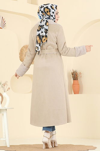 moda selvim Coat 9049S324 Beige - Thumbnail