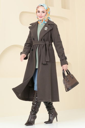 moda selvim Coat 904MSA980 Brown - Thumbnail