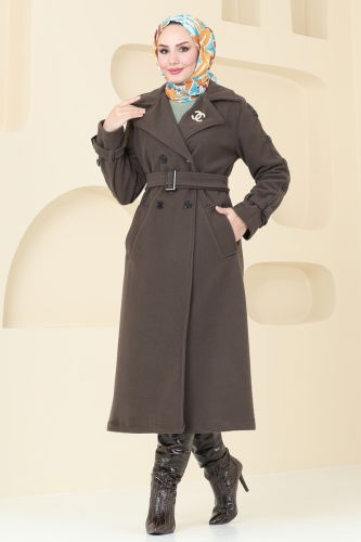 moda selvim Coat 904MSA980 Brown - Thumbnail