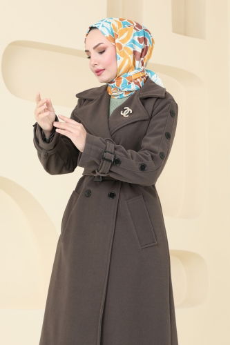 moda selvim Coat 904MSA980 Brown - Thumbnail