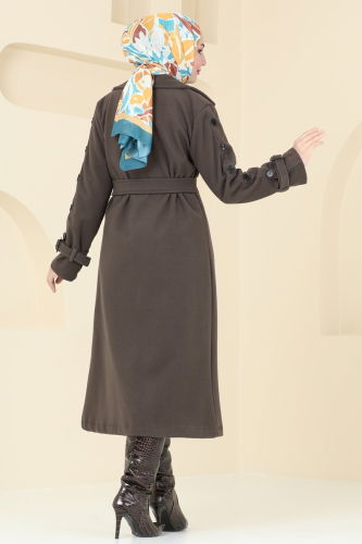 moda selvim Coat 904MSA980 Brown - Thumbnail