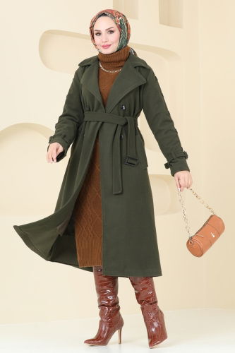 moda selvim Coat 904MSA980 Khaki - Thumbnail